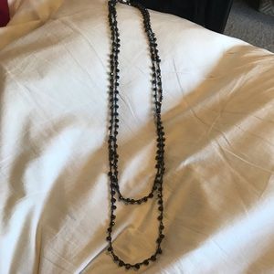 Francesca’s Extra Long Black Beaded Necklace